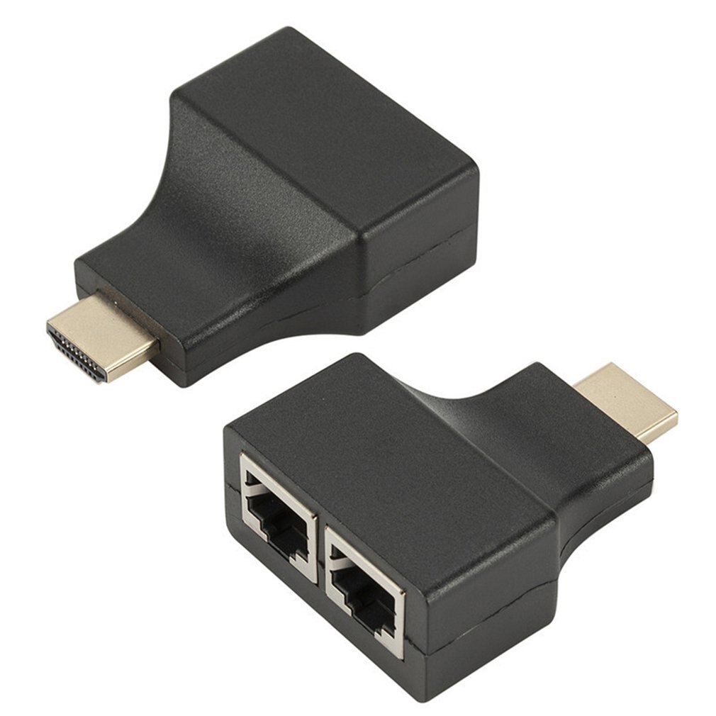 30 meter hdmi forlænger til dual  rj45 over cat 5e/6 netværk ethernet 4k adapter  hd 1080p hdmi over  rj45