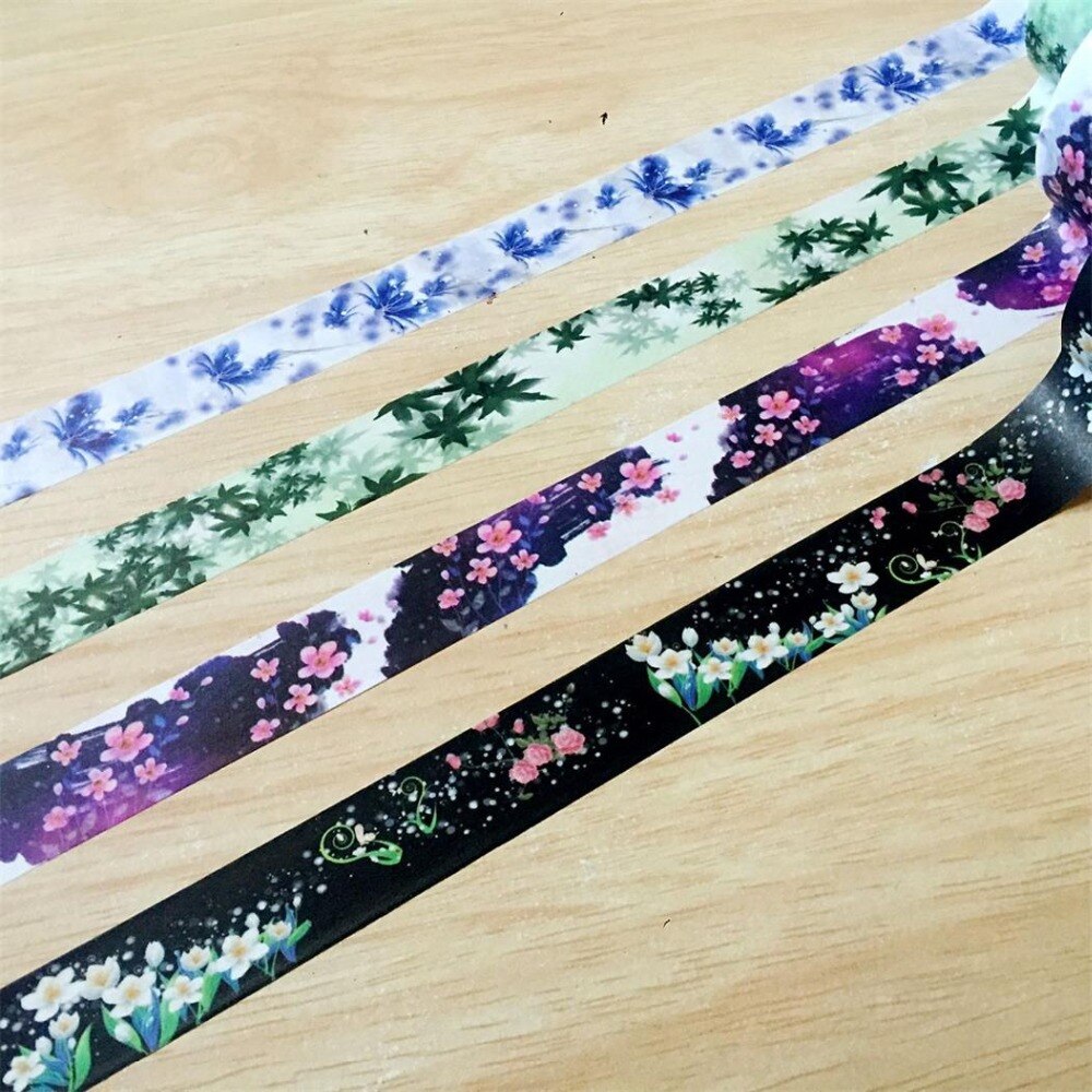 Beautiful 15mm*10m washi tape/Four Designs Flower masking japan washi tape