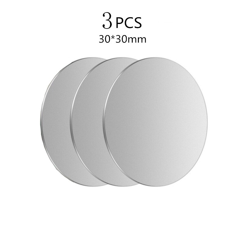 Placa magnética de Metal para teléfono móvil, soporte Universal de hierro para IPhone, 1/3/5 unidades: 3Pcs Silver 30x30
