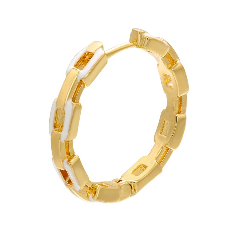 ZHUKOU 1 piece gold/silver color Round big hoop earrings women Enamel hoop earrings Jewelry VE287