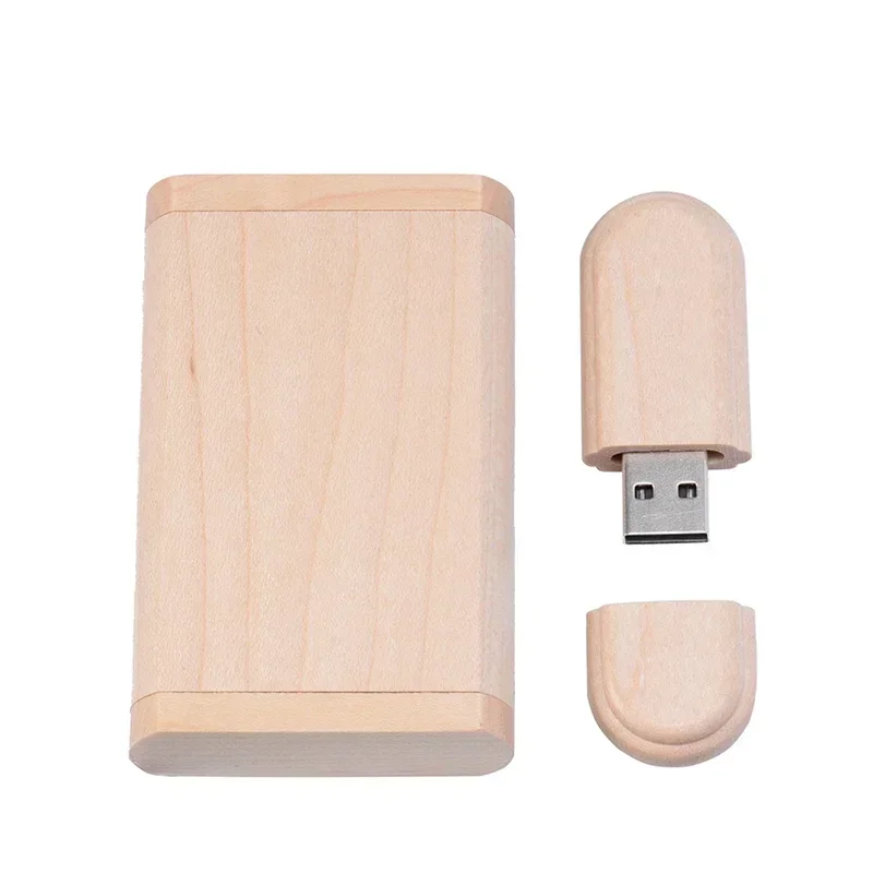 JASTER-memoria externa de madera USB 2,0 Original, 4GB, 8GB, 16GB, 32GB, 64GB, 12GB, Memoria USB, de boda, 1 uds, logotipo gratis: Negro / 512 GB