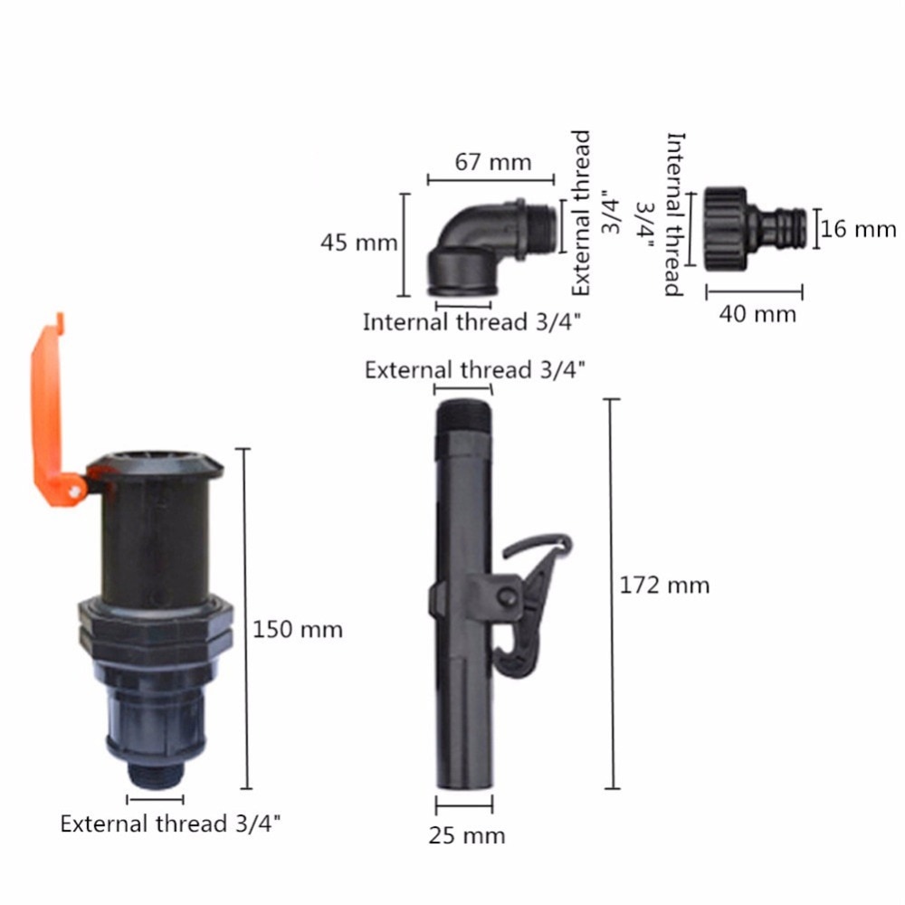 3/4" External Thread Rapid Water Valve Plastic Convenient Garden Irrigation Landscaping Car Wash Automatic Water Intake Valves