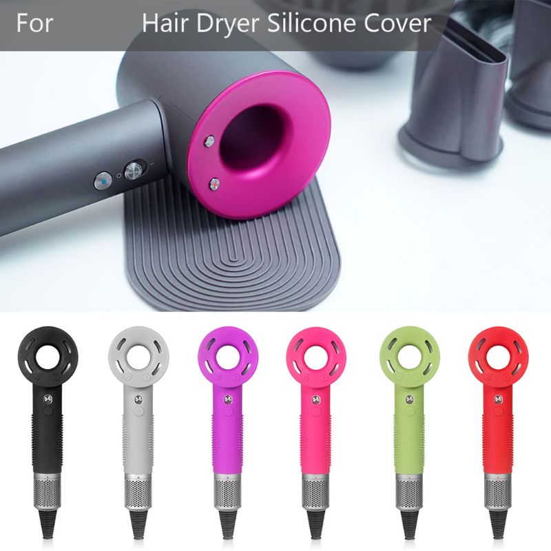 Silicone anti-risco corpo cabeça capa protetora caso pele para dyson secador de cabelo qx2b