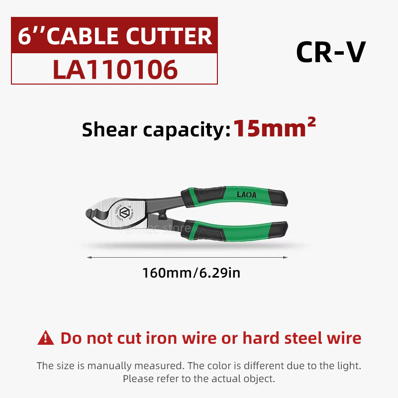 LAOA Kabelschaar CR-V Kabeltang Elektrische draadstripper Combinatie Multifunctioneel handgereedschap 6 8 10 inch Krimptang: lichtblauw