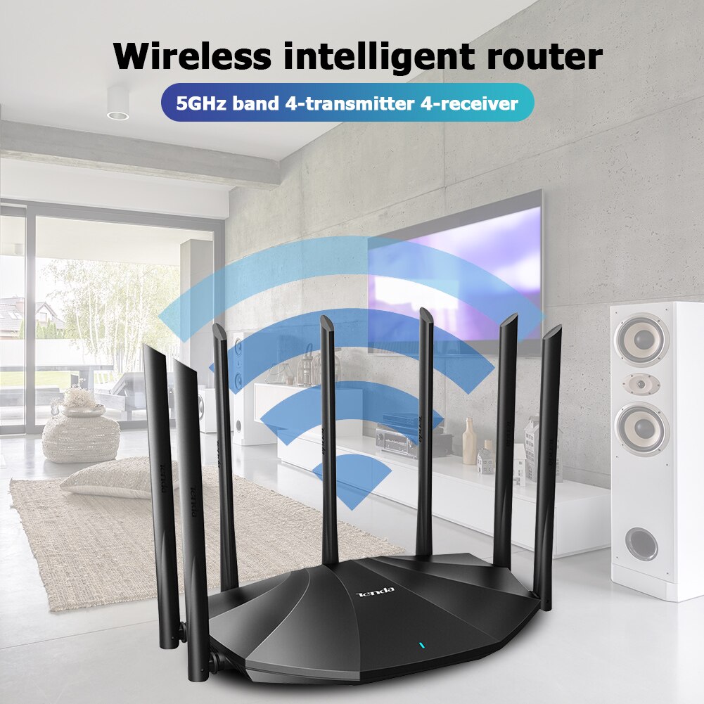 Amplificador inalámbrico de enrutador Gigabit AC23, repetidor de 2100 + 5GHz, cobertura más amplia, extensor de red con 7x 6dBi, WiFi de doble banda, 2,4 M