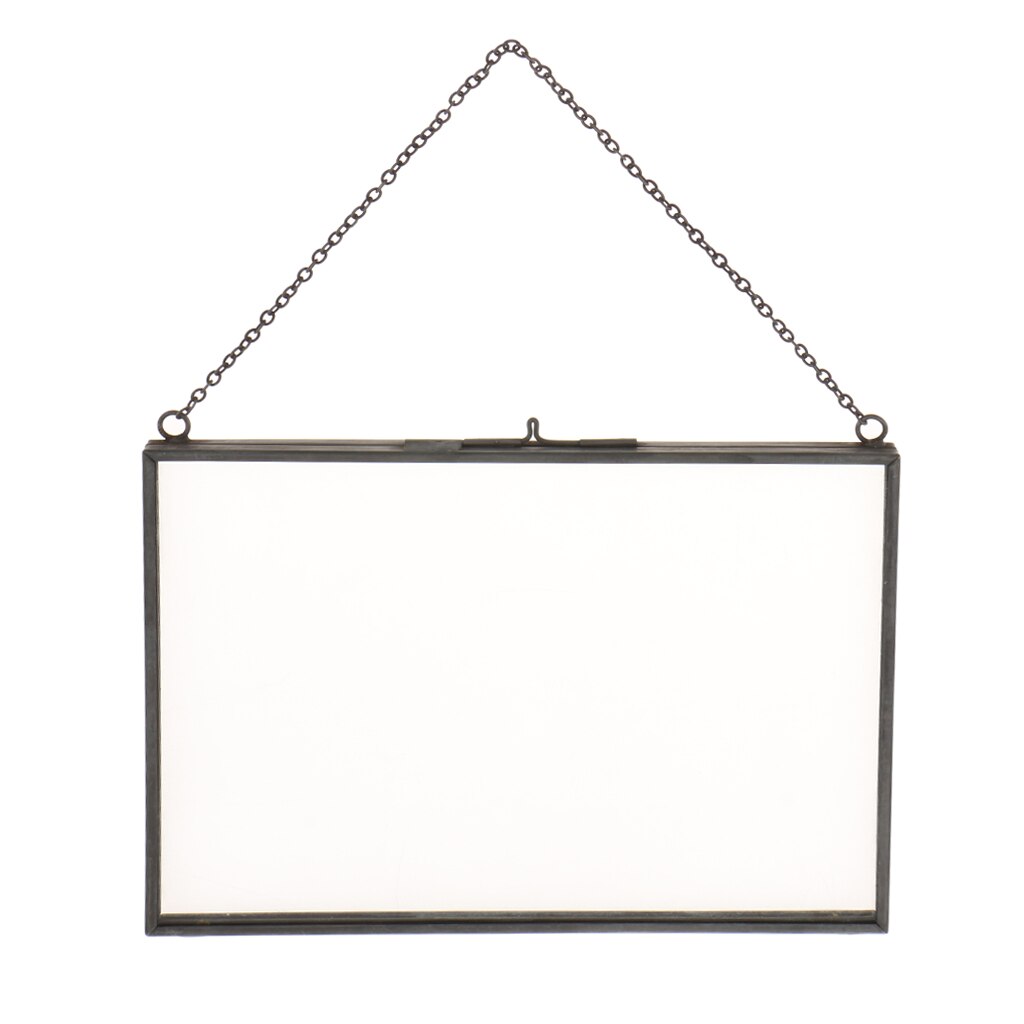 1 Piece Double Sided Glass Hanging Photo Frame Wall Frame Flower Plant Specimen Portrait Display Frame Holder: B 18x13cm