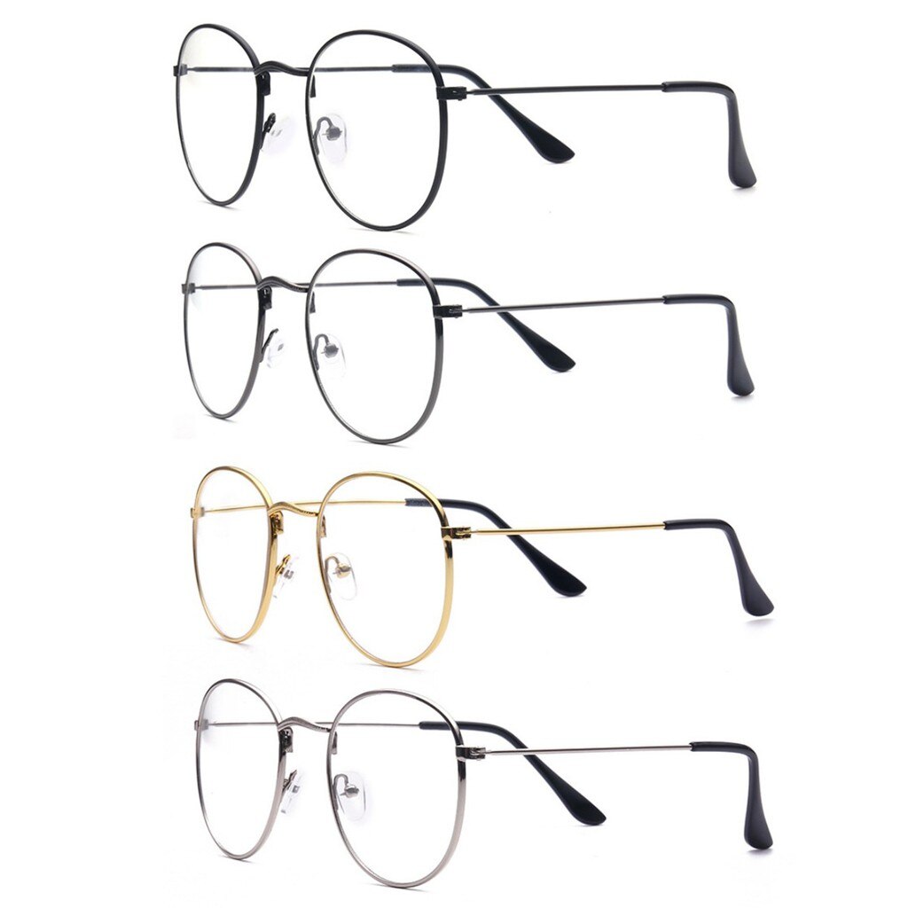 Brilmonturen Metalen Ronde Bril Frame Clear Lens Eyeware Zwart Oog Glas Retro Grote Metalen Lenzenvloeistof Frame Oversized