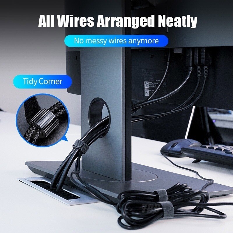 1M 3M 5M Cable Organizer Wire Winder Holder Earphone Mouse Cord Clip Protector USB Cable Management Wiring Harness