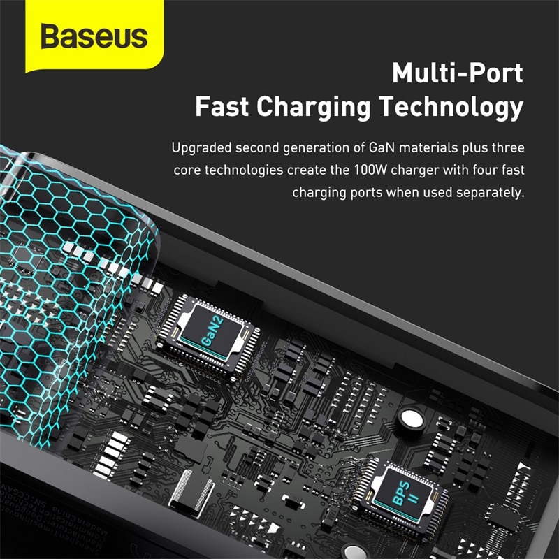 Baseus 100W Gan Usb Type C Lader Pd Qc Quick Charge 4.0 3.0 USB-C Type-C Snel Opladen oplader Voor Iphone 12 Pro Max Macbook