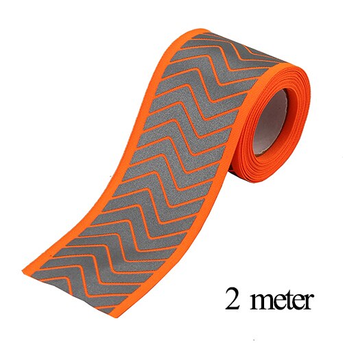 Silver Reflective Stripe Fabric Webbing Ribbon Trim Warning Tape For Clothing DIY Sew on 2meter: ZZZ-orange