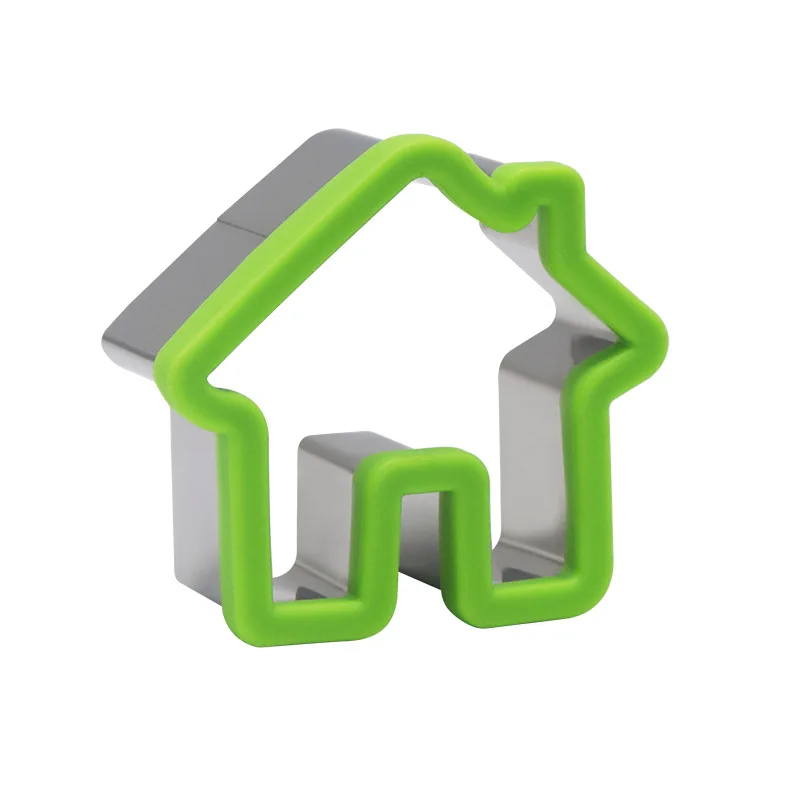 Fiore stampo per biscotti plastica albero di natale stella Casa campane fiocco di neve animale tagliabiscotti pasticceria stampi per fondente strumento per decorazioni per torte: verde