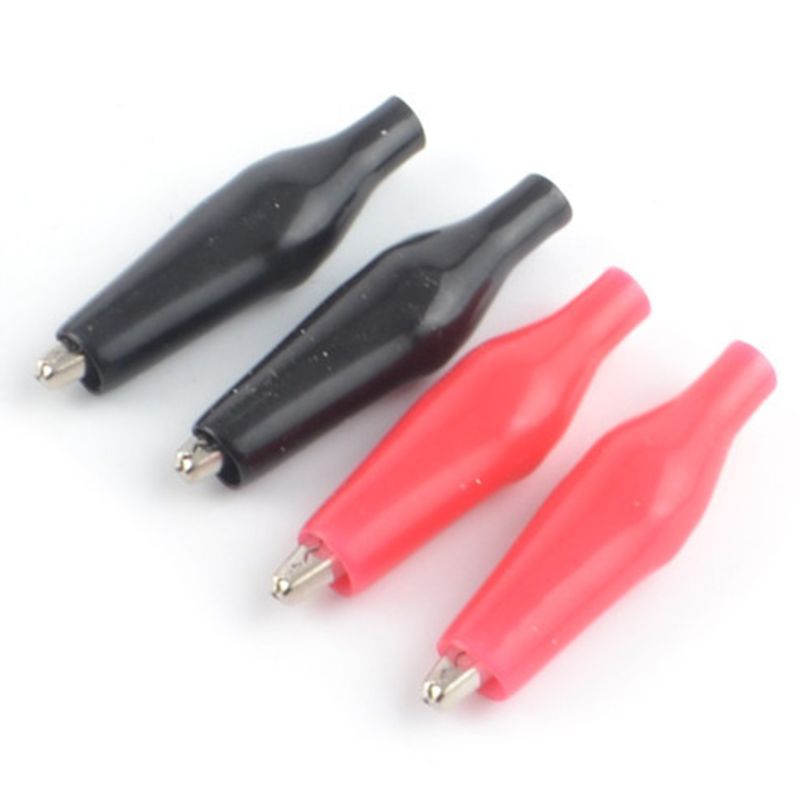 10pz28MM Coccodrillo in Metallo G98 Coccodrillo Elettrico Morsetto test della Sonda metro Nero Rosso con di Avvio di Plastica auto auto B