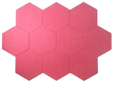 10 stk filt hexagon bokstav oppslagstavle fotodisplay gjør-det-selv-kunst hjemmekontorplanlegger planleggingstavle veggdekorasjon memoholder: Rosa