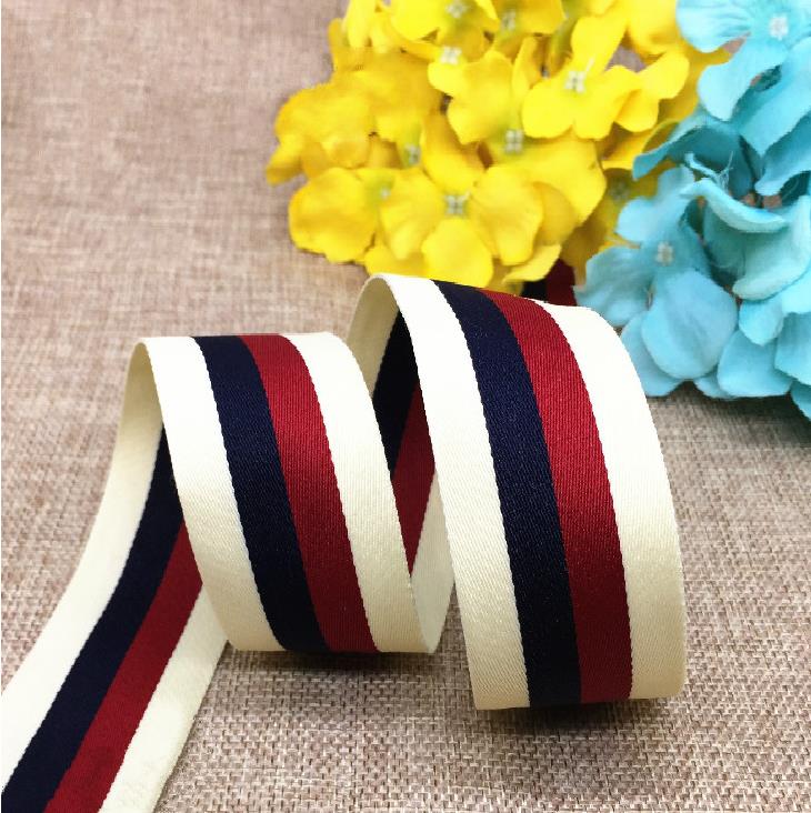20mm 40mm beige rød blå trykt stribe grosgrain bånd bryllupstilbehør gør-det-selv håndlavet tøj sytilbehør materiale