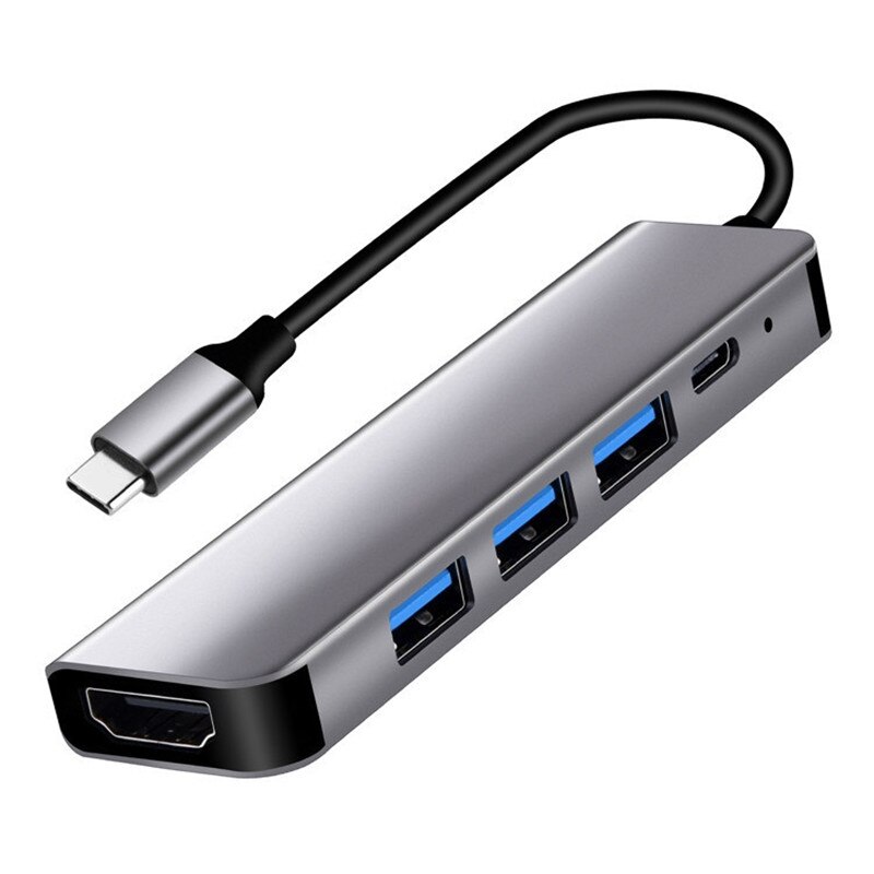 Type C Naar Hdmi Adapter 5 In 1 Laptop Docking Station 4K Hdmi Met 85W Pd Snel Opladen 3 Port Usb 3.0 Hub Voor Macbook Pro Ipad: Default Title