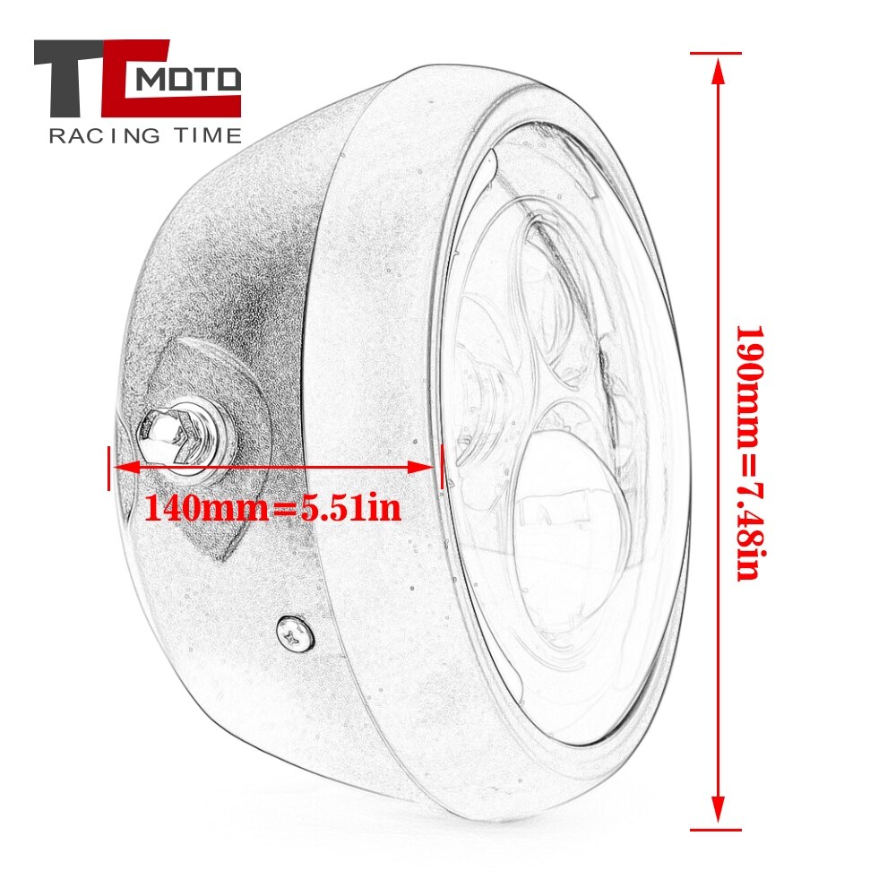 7.5 "Ronde Koplamp Met Wit/Amber Halo Ring Voor Cafer Racer Honda Suzuki Bmw 7.5 Inch Projector Led motorfiets Koplamp