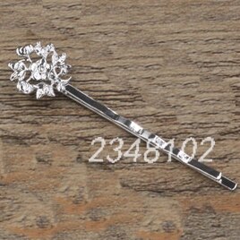 10 stks 6 Kleur Vintage Bloem Haar Sieraden Charm Vrouwen Haarspeld Woord Map Hairclips Haarspeldjes Retro Haar Dragen Accessoires DIY: White K