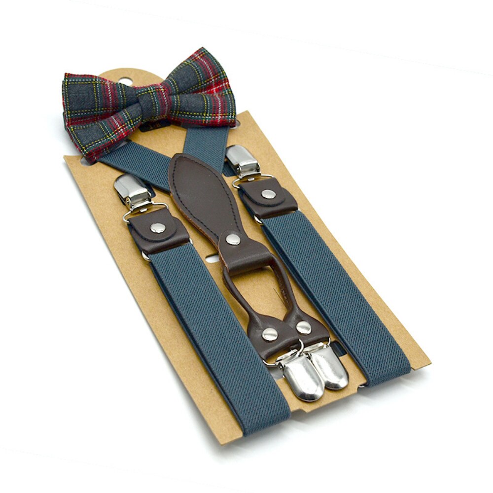 Bretelle rosse per bambini con papillon bretelle per bambini grigie impostato bretelle da sposa Olid per bambini 65cm * 2.5: buio grigio