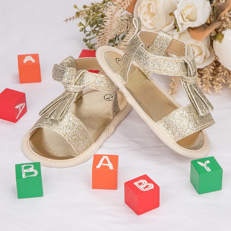 KIDSUN Neue Baby Mädchen Sadals Junge alias Bling Schuhe Baumwolle Anti-rutsch Sommer Prinzessin Erste Wanderer