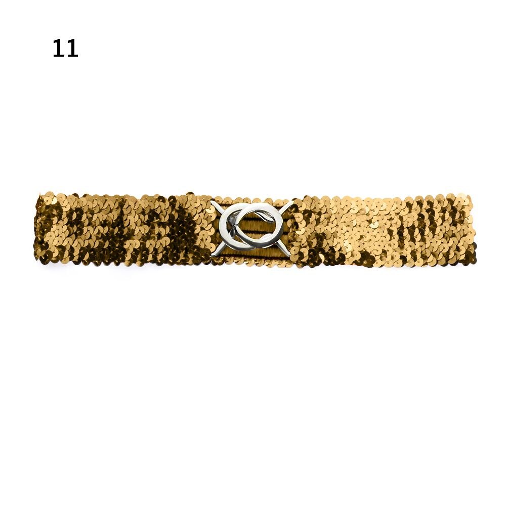 Guld bælte stretch mave bred linning wrap spænde korset kostume billigste desinger kvinder dame elastisk pailletter: 11