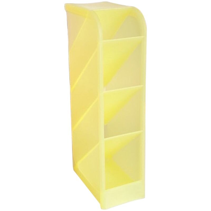 Multifunctional 4 Grid Desktop Organizer Pen Holder Makeup Storage Box School Office Accessories Stationery: Yellow