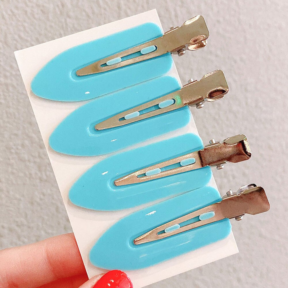 1/4 sztuk bez zginania bez szwu spinki do włosów z boku grzywka Fix Fringe Barrette spinki do włosów makijaż mycie twarzy akcesoria kobiet dziewczyn stylizacji: 4pcs Blue