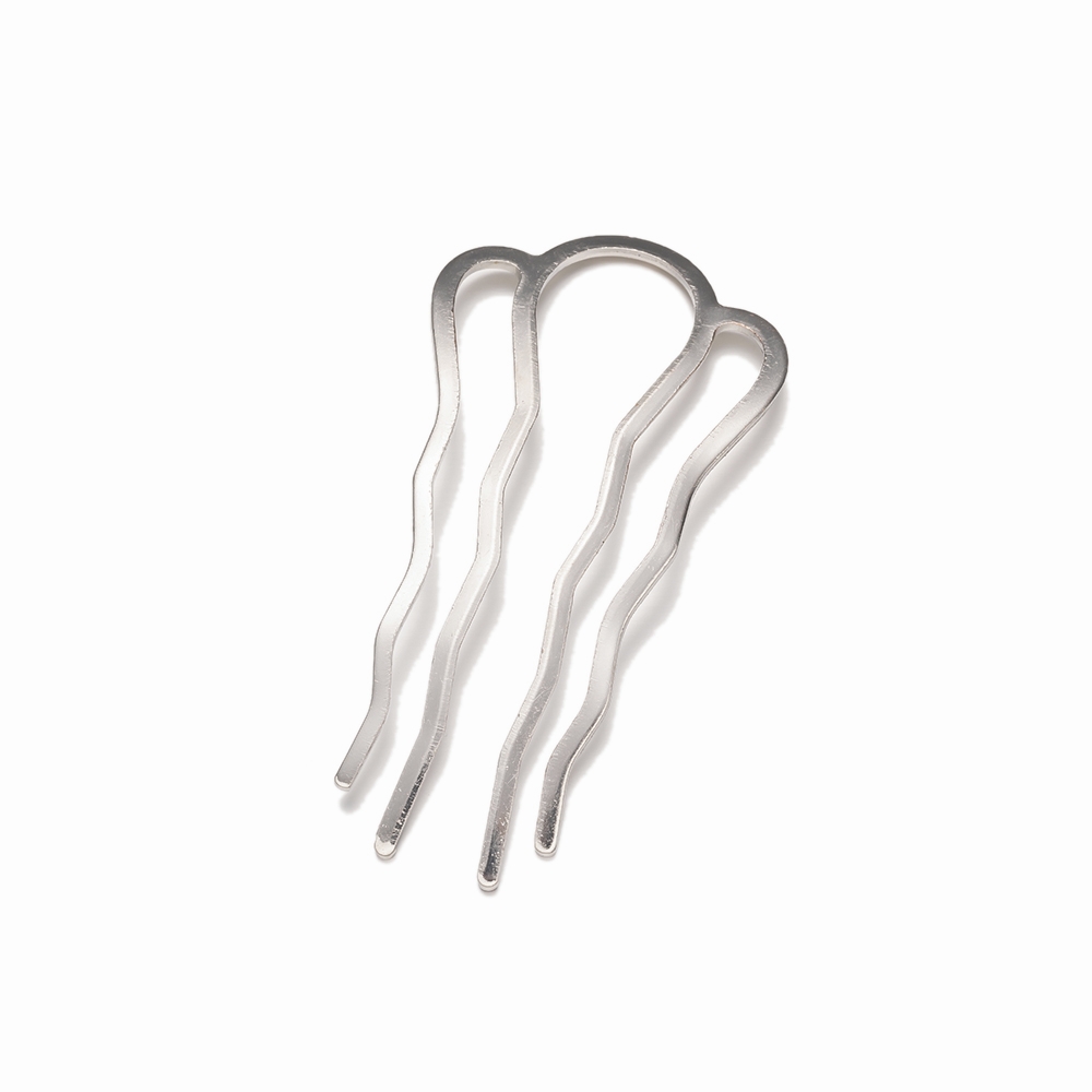 Horquilla de pelo en forma de U para mujer, 5 piezas, peine lateral, 4 dientes, horquillas para moño, herramienta de peinado, accesorios para hacer joyas: XS / Negro