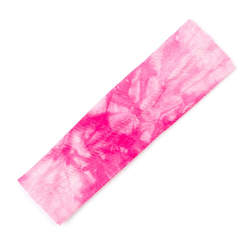 Geebro Women's Tie Dye Elastic Headband Summer Cotton Soft Stretch Turban Headband For Girls Flat Hair Bands Hair Accessory: Rose Red