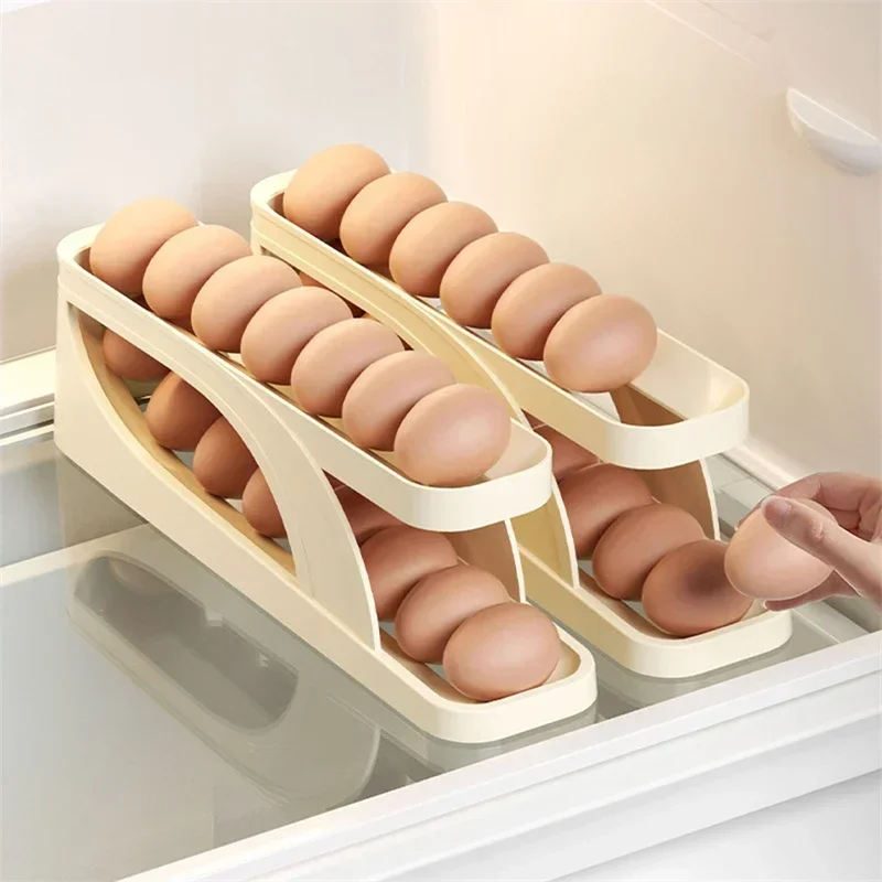 Automatisches Scrollen Eier Regal Halfter Aufbewahrung sbox Eierkorb Behälter Organizer Rolldown Kühlschrank Eier Spender für sterben Küche
