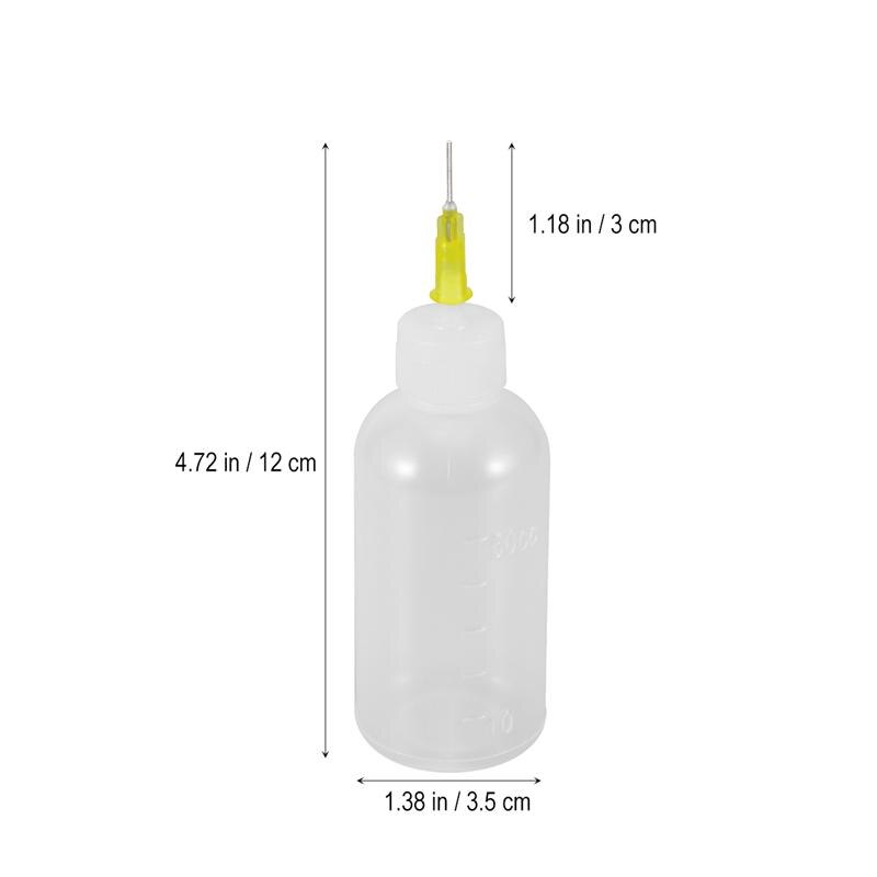 5 Flaconi Con Punta Ad Ago Da 120 Ml Per Colla E Liquidi | Applicatori Di Precisione Con 2 Mini Imbuti | Set Per Hobbistica E Fai Da Te - 4