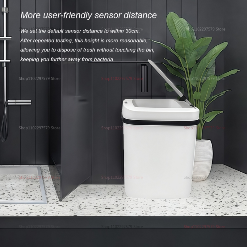 Lixeira inteligente sem toque, 13l, sensor automático, à prova d'água, cozinha, banheiro, banheiro, lixeira para sala de estar, quarto