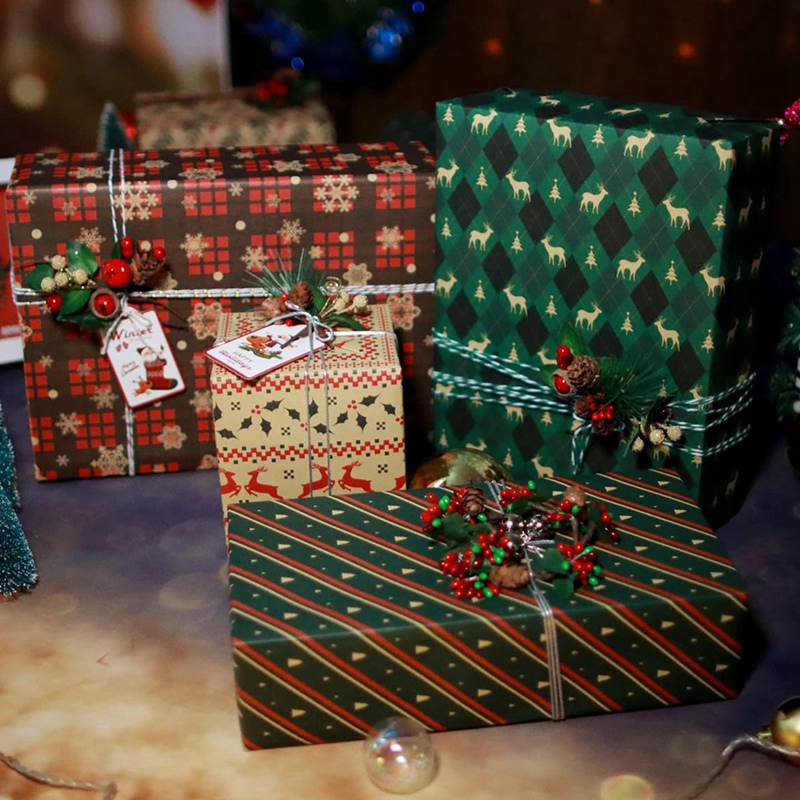Wrapping Paper Sheets,for Christmas Birthday Party Wrapping Paper Set of 24 Wrap Papers Wrapping Paper