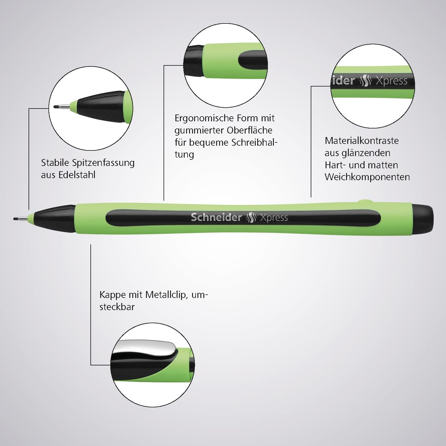 Schneider Xpress Fineliner 0.8mm Porous Point Pen, Blue, Signature Pen, Box of 10