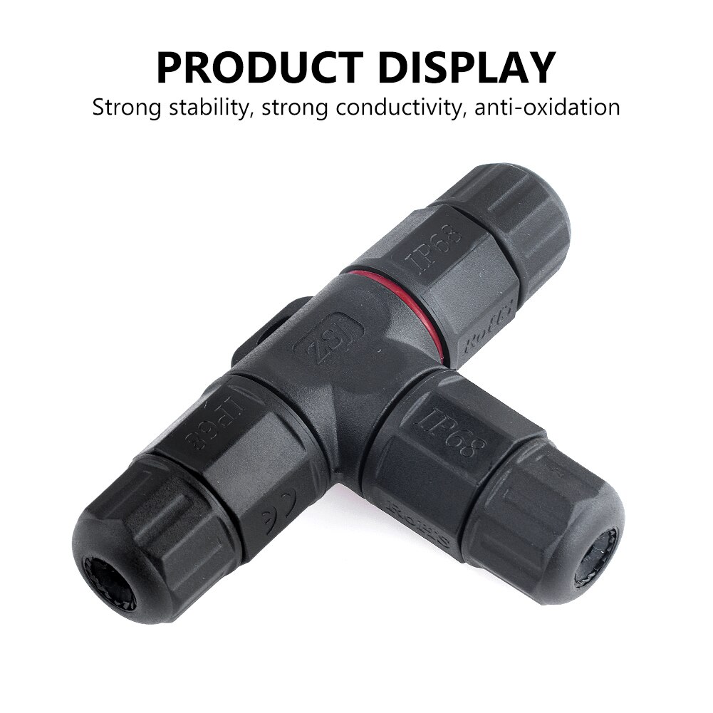 10Pcs Waterproof connector IP68 T Shape Junction Box Connector 2 3 4 5Pin Cross Cable Wire Gland Sleeve connector for led lights