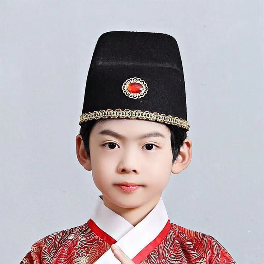 Sombrero de cultura china, sombrero antiguo, gorra de novio, sombrero de estilo chino, gorra de gasa negra, gorra de estudiante número uno, accesorios Hanfu