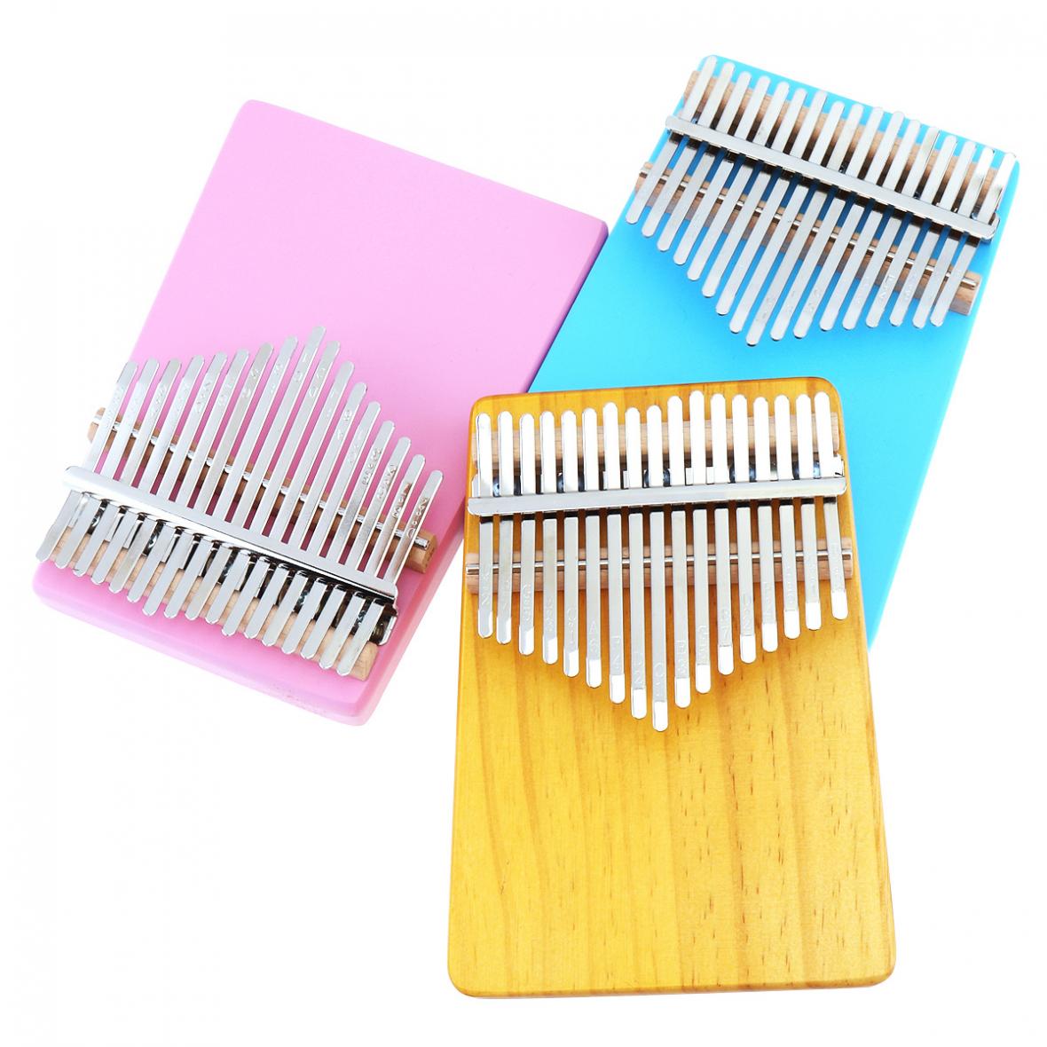 17 Key Thumb Piano Vinger Piano Kalimba Single Board Grenen Mbira Mini Toetsenbord Muziekinstrument Met Tuning Hamer