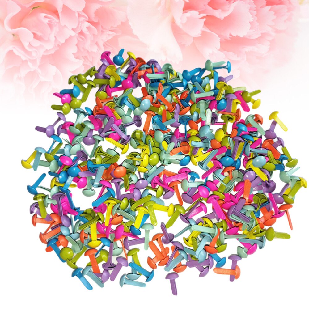 100 Pcs Mini Brads Diverse Kleuren Ronde Brad Pastel Brads Voor Scrapbooking Ambachten Maken Stempelen En Diy-8x20mm: Picture 1
