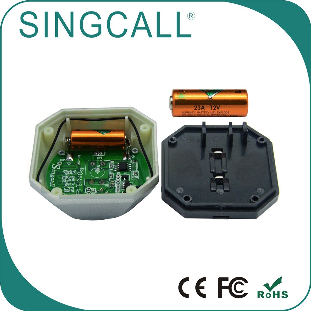 SINGCALL Restaurant Wireless Calling System Pager, Hamburger Pager, Service Caller APE560 Silver Pager