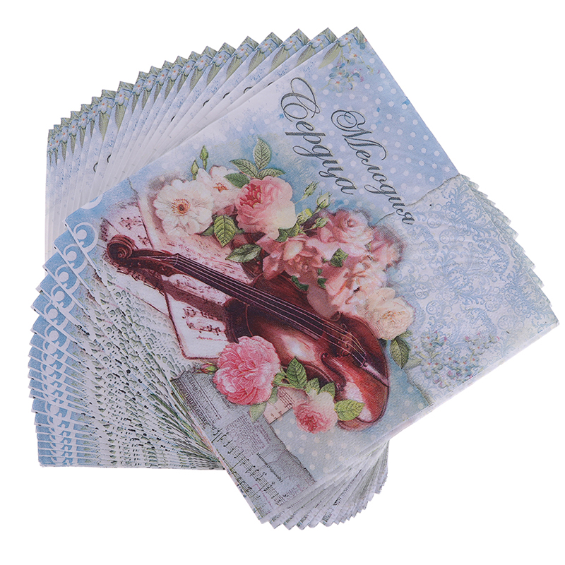 20 Stks/partij Vintage Bruiloft Multicolor Servetten Papieren Tissue Gedrukt Bloem Servetten Tissue Verjaardag Feestartikelen