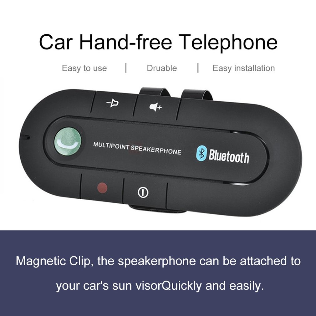 Wireless Car Kit Handsfree Speaker Phone Visor Clip for iPhone Android