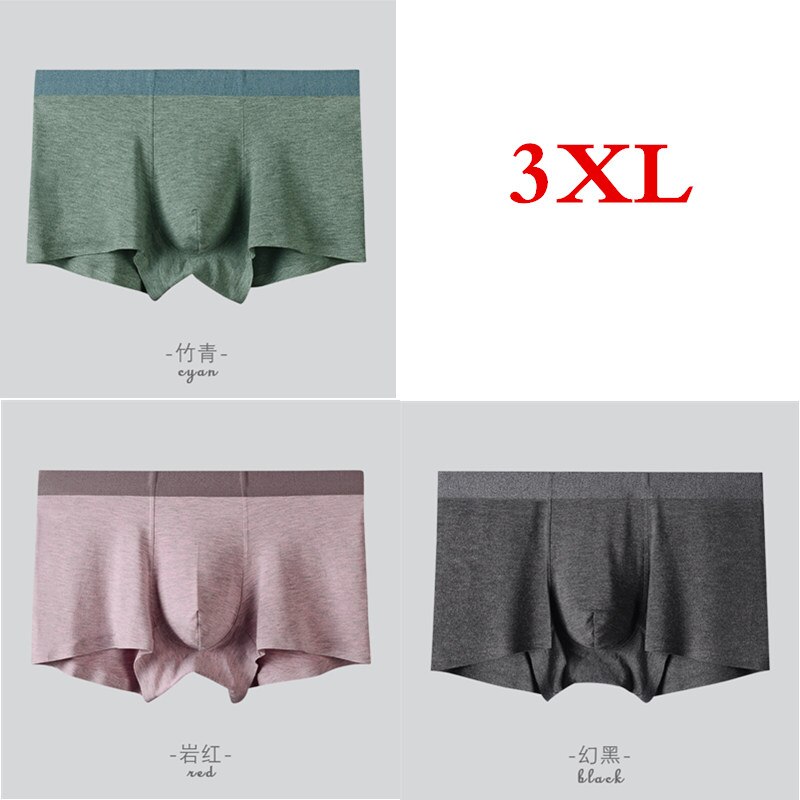 3 unids/lote, ropa interior Xiaomi para hombres, hilo de fibra de color, ropa interior sin costuras para hombres, nuevas bragas exuberantes para hombres, boxer , calzoncillos transpirables: Green Pink Black 3XL