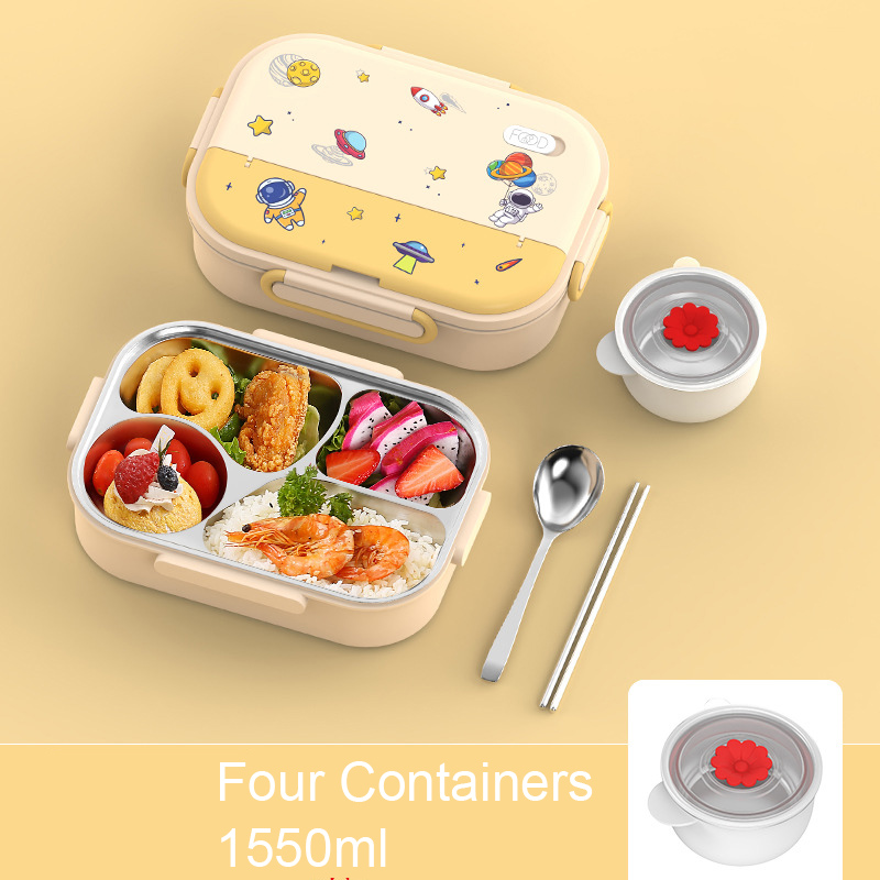 PizzAthome 316 Stainless Steel Lunch Box Food Grade Bento Box for Kids Adult Stackable 2 Layer Containers Leakproof Lunch Box: Orange