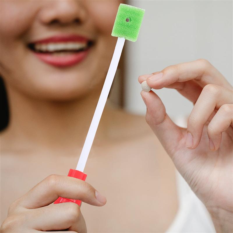 3Pcs Sponge Tooth Brushes Oral Swabs Oral Cleaning Brushes Sponge Swabs Toothbrushes Mouth Swabs For Elderly 19.5X2.2CM
