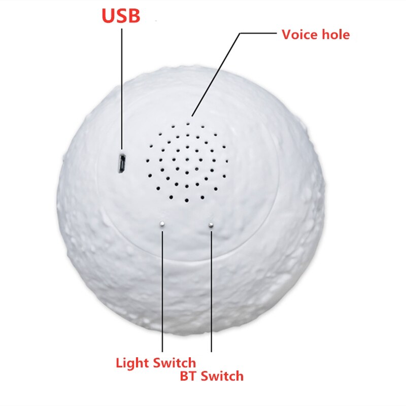 3D Bluetooth Lautsprecher Drahtlose 360 Grad umgeben Stereo Mond Lampe 7 farben Nachtlicht Lautsprecher Mit Fernbedienung & berühren Kontrolle