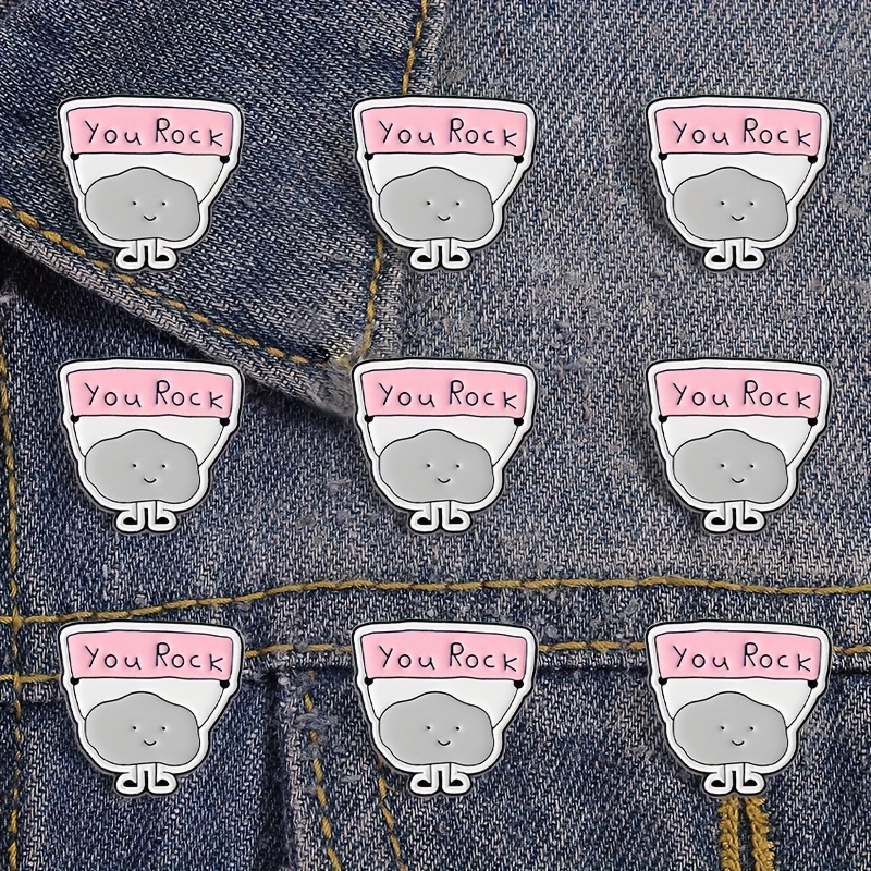 9 stks Cartoon You Rock Badge-Leuke Zinklegering Emaille Broche-Kraag Pin Accessoires-Shirts, Truien, Rugzakken, Mode Accessoires