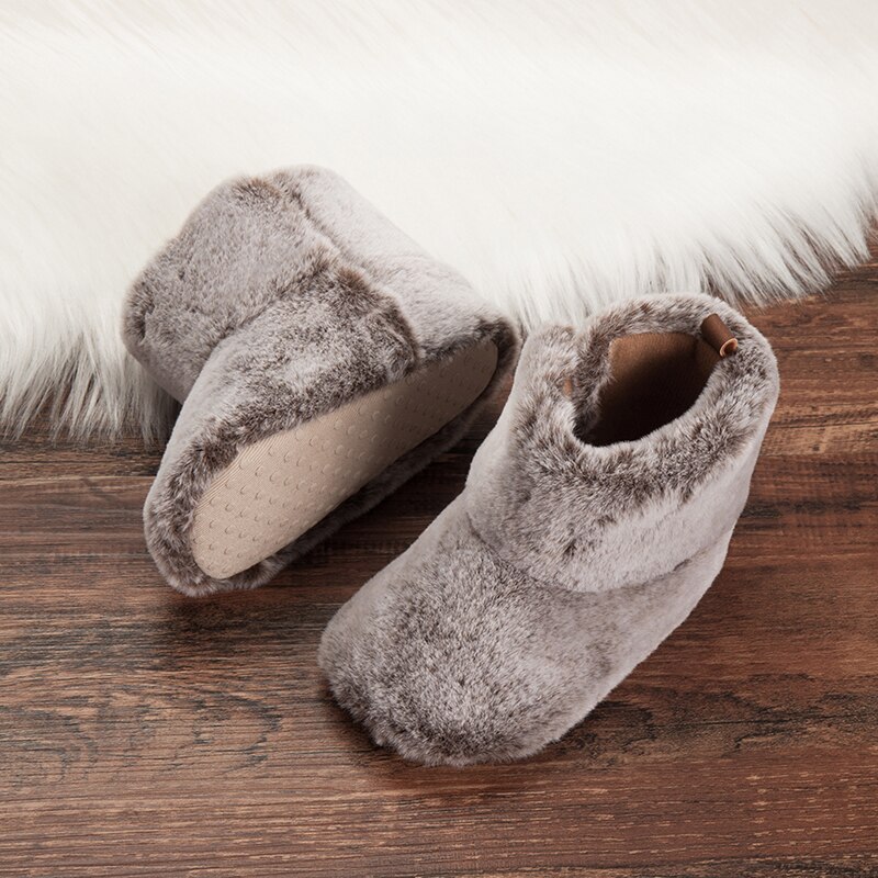 Winter Baby Laarzen Voor Meisjes Jongens Fuzzy Babyschoenen Effen Kleur Anti-Slip Zool Dikke Warme Schoenen Midden buis Snowboots