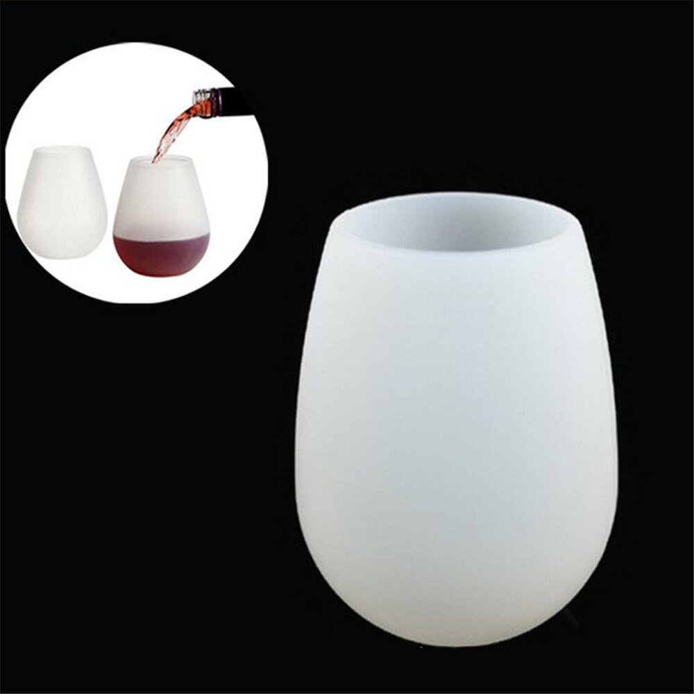 Taza de vino de silicona blanca irrompible para interiores al aire libre vasos de cerveza para fiestas portátiles Anti-Caída de viaje barbacoa Camping bebederos de agua 2