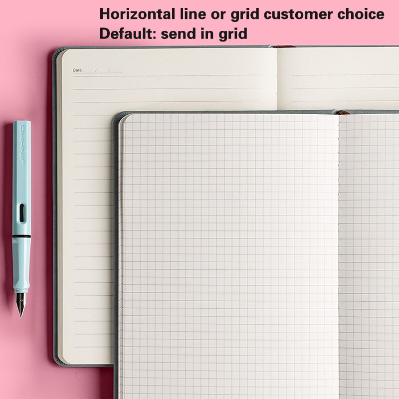 100 Sheets A5 A6 Notebook Diary Journal Planner PU Hard Cover Grid White Paper Month Planner Notepad School Study