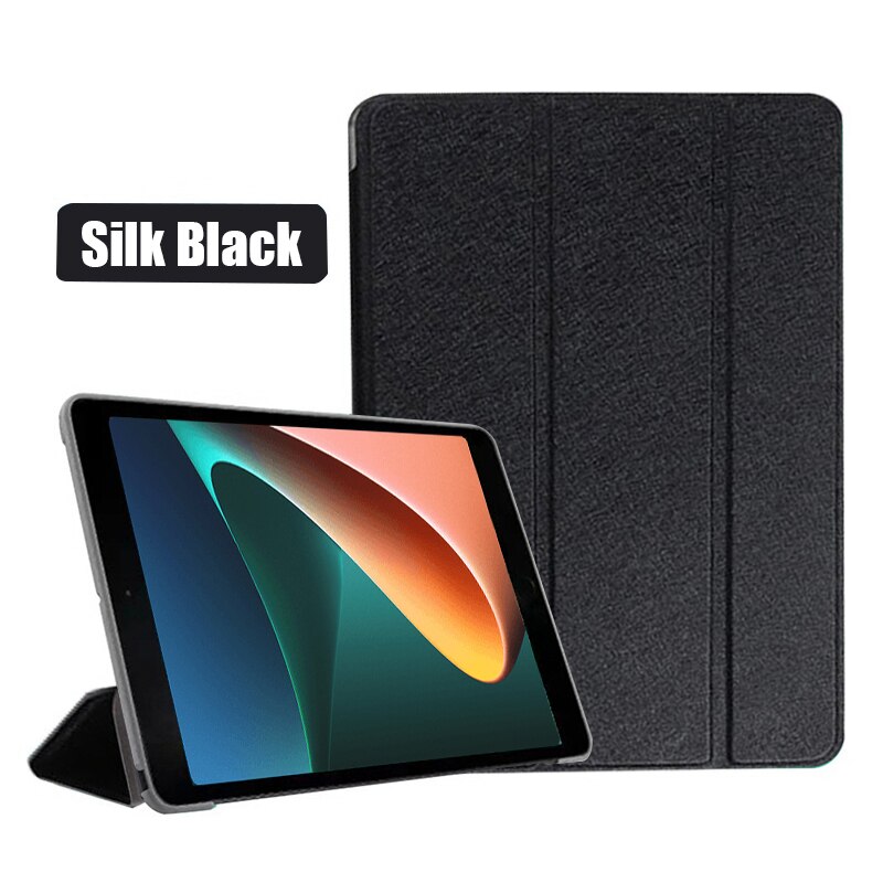 Dla Xiaomi Mi Pad 5 Pro 11.5 Case Ultra cienka magnetyczna inteligentna obudowa dla MiPad 5 Pro 2021 Tablet 11 Cal mipad5 z funkcją automatycznego budzenia: Silk Black / Mi Pad 5
