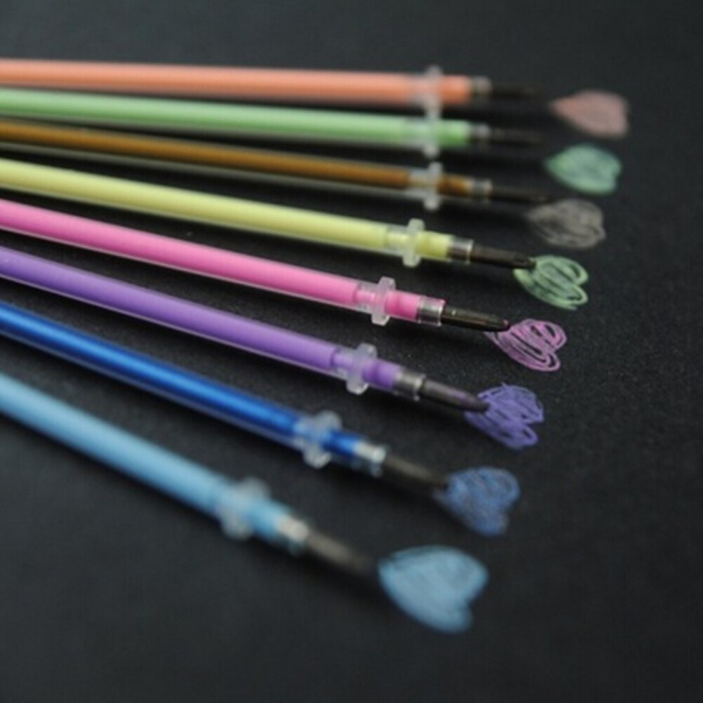 8pcs/set Highlighter Pen Black Paper Fluorescent Paint Office School Supplies Pens Pencils Writing Markers Highlighters